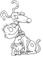 A coloring page of the rugrats
